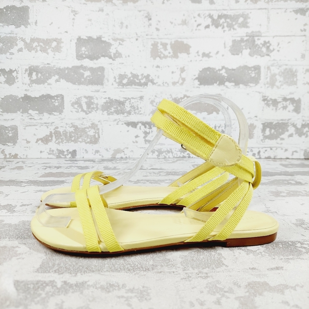 New Rebecca Allen Citrine Neon The Flat Two Strap Sandals B298